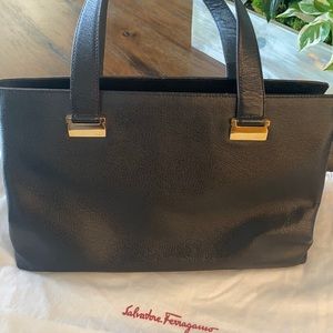 Ferragamo black vintage handle bag